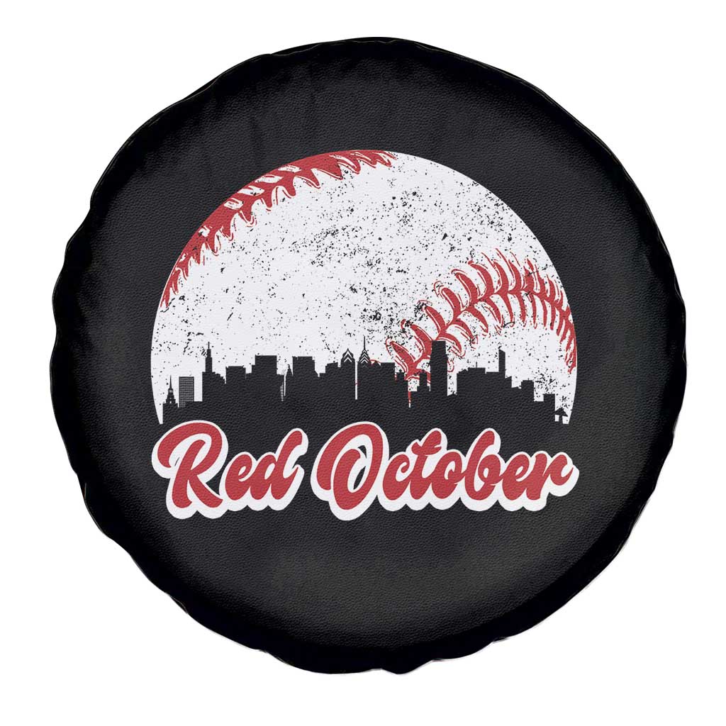 Vintage Red October Spare Tire Cover Philadelphia Skyline Retro Philly Cityscape TS10 Print Your Wear