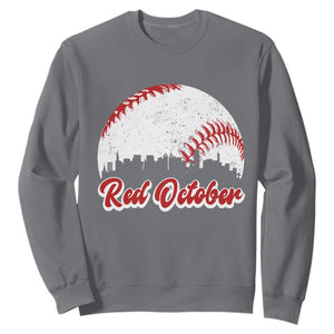Vintage Red October Sweatshirt Philadelphia Skyline Retro Philly Cityscape TS10 Charcoal Print Your Wear