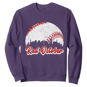 Vintage Red October Sweatshirt Philadelphia Skyline Retro Philly Cityscape TS10 Purple Print Your Wear