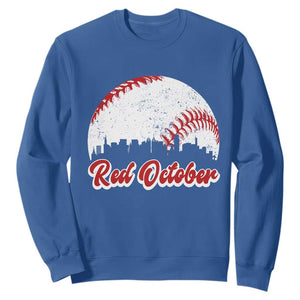 Vintage Red October Sweatshirt Philadelphia Skyline Retro Philly Cityscape TS10 Royal Blue Print Your Wear