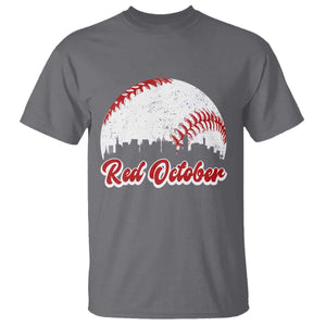Vintage Red October T Shirt Philadelphia Skyline Retro Philly Cityscape TS10 Charcoal Print Your Wear