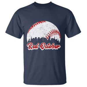 Vintage Red October T Shirt Philadelphia Skyline Retro Philly Cityscape TS10 Navy Print Your Wear