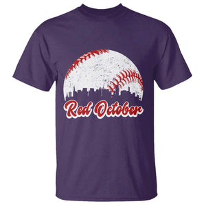 Vintage Red October T Shirt Philadelphia Skyline Retro Philly Cityscape TS10 Purple Print Your Wear