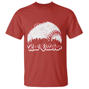 Vintage Red October T Shirt Philadelphia Skyline Retro Philly Cityscape TS10 Red Print Your Wear