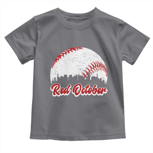 Vintage Red October Toddler T Shirt Philadelphia Skyline Retro Philly Cityscape TS10 Charcoal Print Your Wear