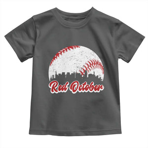 Vintage Red October Toddler T Shirt Philadelphia Skyline Retro Philly Cityscape TS10 Dark Heather Print Your Wear