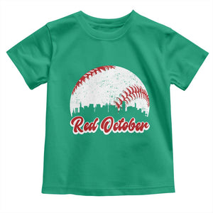 Vintage Red October Toddler T Shirt Philadelphia Skyline Retro Philly Cityscape TS10 Irish Green Print Your Wear