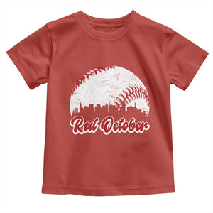 Vintage Red October Toddler T Shirt Philadelphia Skyline Retro Philly Cityscape TS10 Red Print Your Wear
