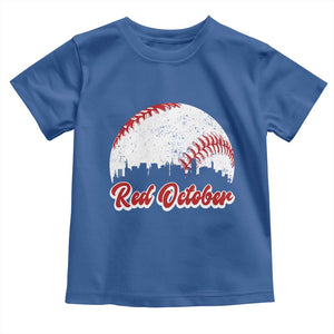Vintage Red October Toddler T Shirt Philadelphia Skyline Retro Philly Cityscape TS10 Royal Blue Print Your Wear