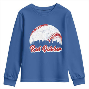 Vintage Red October Youth Sweatshirt Philadelphia Skyline Retro Philly Cityscape TS10 Royal Blue Print Your Wear