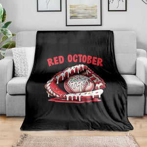 Red October Throw Blanket Baseball Drip Ice Cream Sprinkles Baseball Glove TS10 Print Your Wear