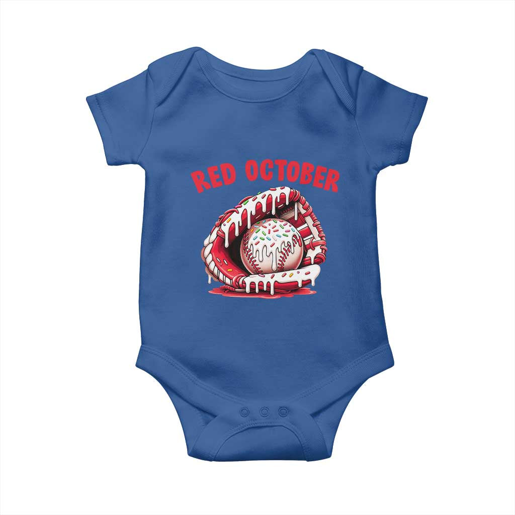 Red October Baby Onesie Baseball Drip Ice Cream Sprinkles Baseball Glove TS10 Royal Blue Print Your Wear