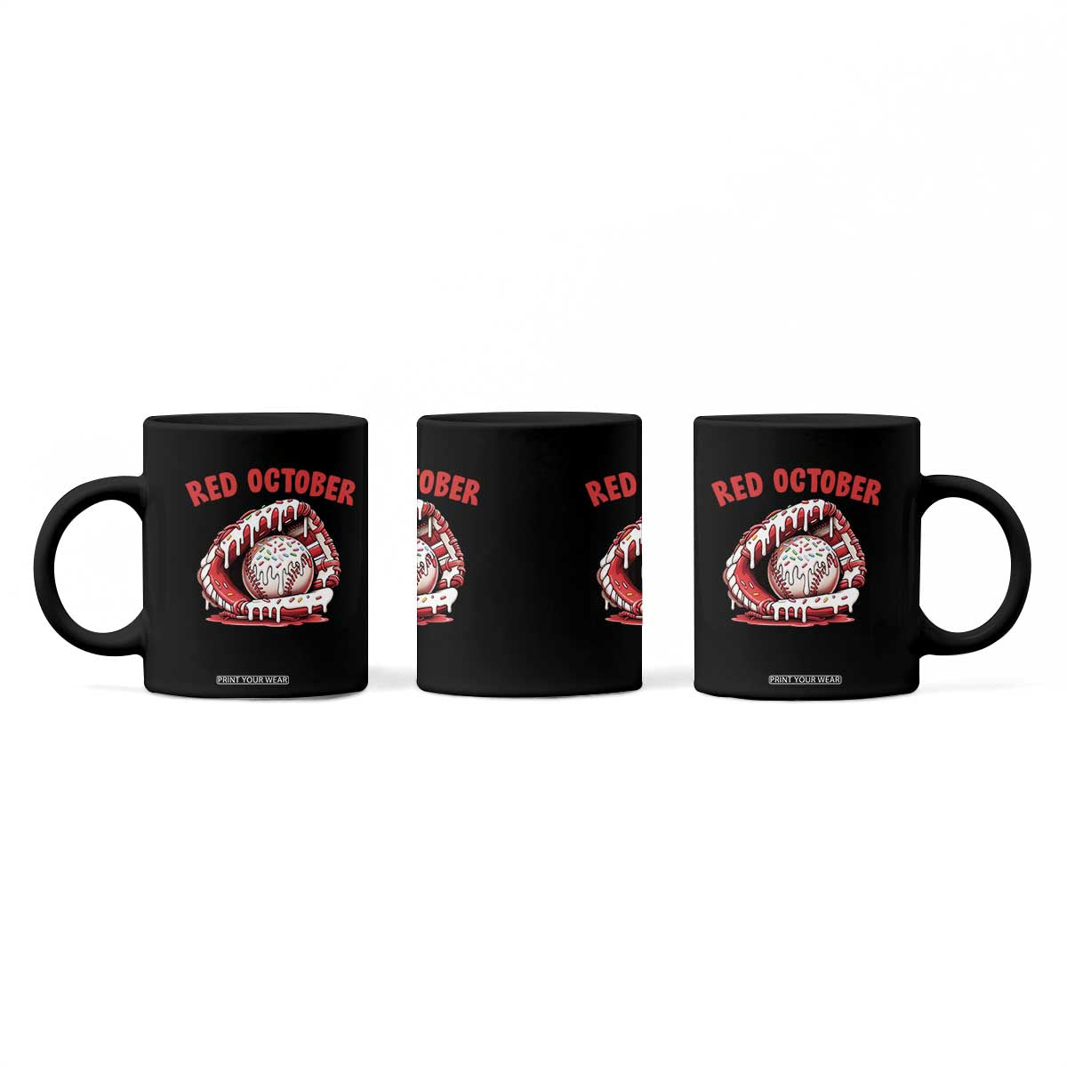Red October Coffee Mug Baseball Drip Ice Cream Sprinkles Baseball Glove TS10 Print Your Wear
