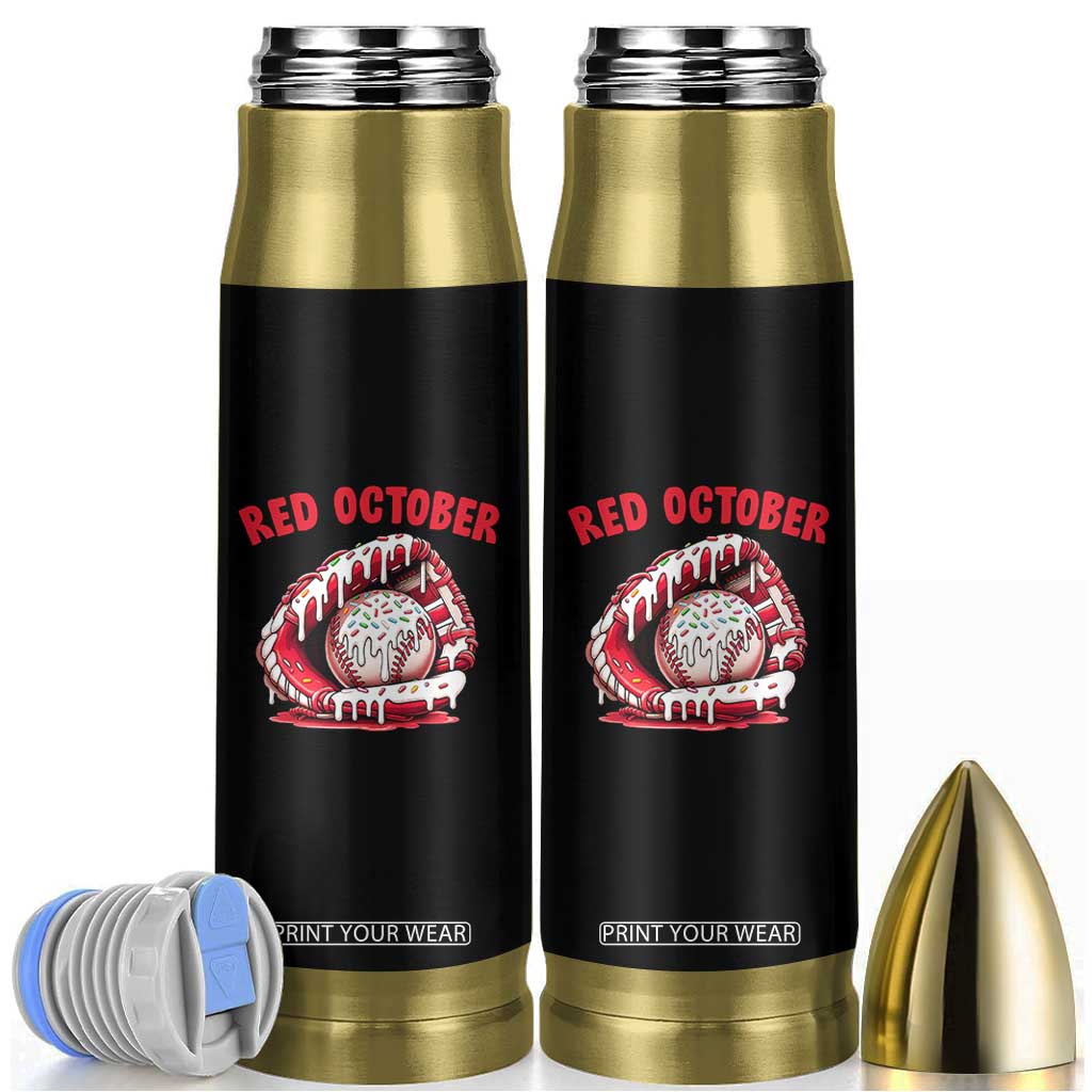 Red October Bullet Tumbler Baseball Drip Ice Cream Sprinkles Baseball Glove TS10 Black Print Your Wear