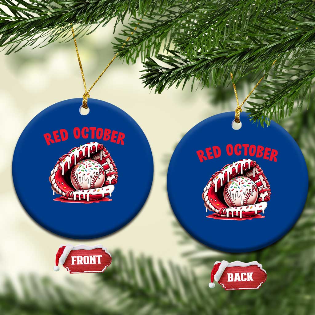 Red October Ceramic Ornament Baseball Drip Ice Cream Sprinkles Baseball Glove TS10 1pc Blue Print Your Wear