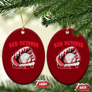 Red October Ceramic Ornament Baseball Drip Ice Cream Sprinkles Baseball Glove TS10 Print Your Wear