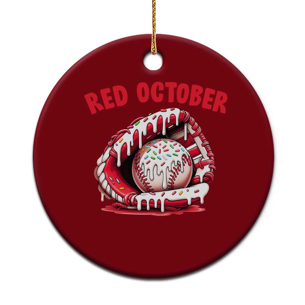 Red October Ceramic Ornament Baseball Drip Ice Cream Sprinkles Baseball Glove TS10 1pc Red Print Your Wear