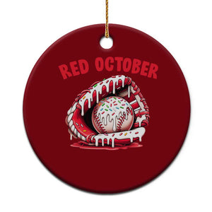 Red October Ceramic Ornament Baseball Drip Ice Cream Sprinkles Baseball Glove TS10 1pc Red Print Your Wear