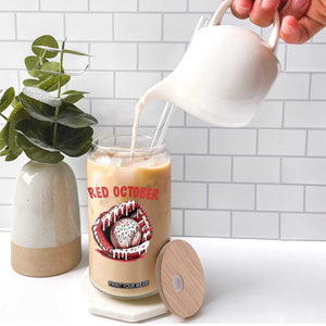 Red October Glass Can Baseball Drip Ice Cream Sprinkles Baseball Glove TS10 Print Your Wear
