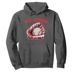 Red October Hoodie Baseball Drip Ice Cream Sprinkles Baseball Glove TS10 Dark Heather Print Your Wear