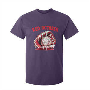 Red October T Shirt For Kid Baseball Drip Ice Cream Sprinkles Baseball Glove TS10 Purple Print Your Wear