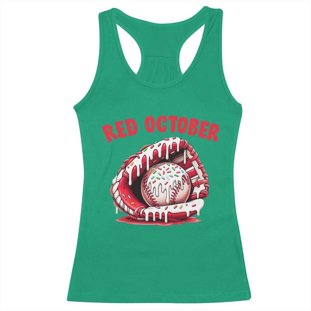 Red October Racerback Tank Top Baseball Drip Ice Cream Sprinkles Baseball Glove TS10 Irish Green Print Your Wear