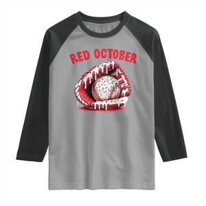 Red October Raglan Shirt Baseball Drip Ice Cream Sprinkles Baseball Glove TS10 Sport Gray Black Print Your Wear