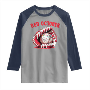 Red October Raglan Shirt Baseball Drip Ice Cream Sprinkles Baseball Glove TS10 Sport Gray Navy Print Your Wear