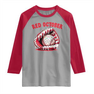 Red October Raglan Shirt Baseball Drip Ice Cream Sprinkles Baseball Glove TS10 Sport Gray Red Print Your Wear