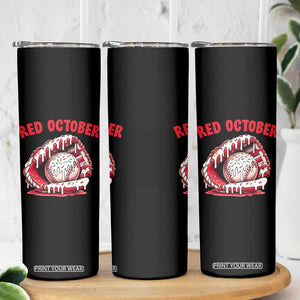 Red October Skinny Tumbler Baseball Drip Ice Cream Sprinkles Baseball Glove TS10 Print Your Wear