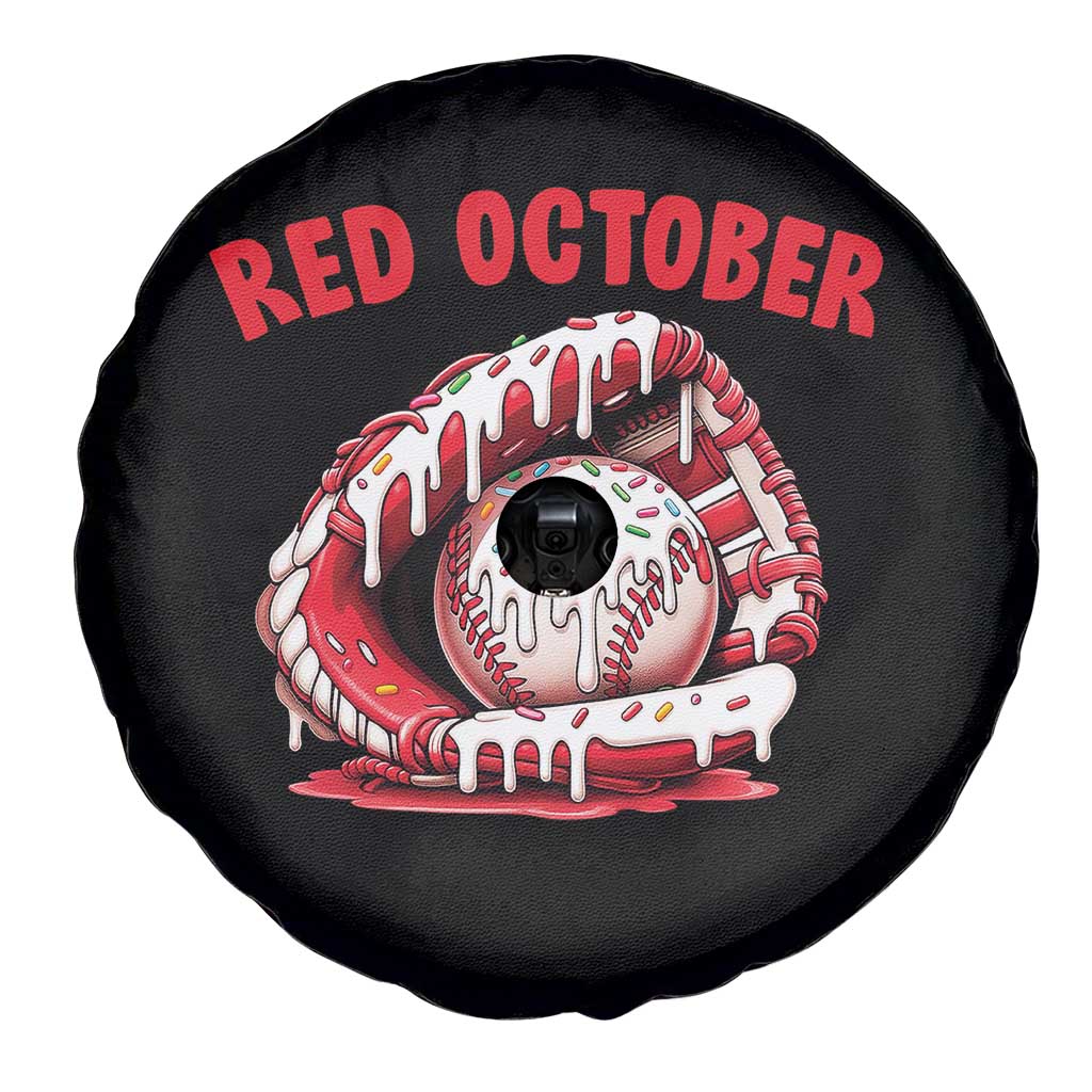 Red October Spare Tire Cover Baseball Drip Ice Cream Sprinkles Baseball Glove TS10 Print Your Wear