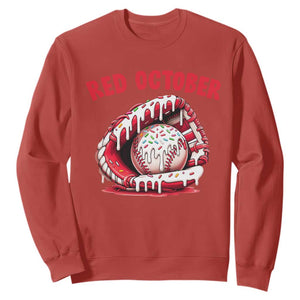 Red October Sweatshirt Baseball Drip Ice Cream Sprinkles Baseball Glove TS10 Red Print Your Wear