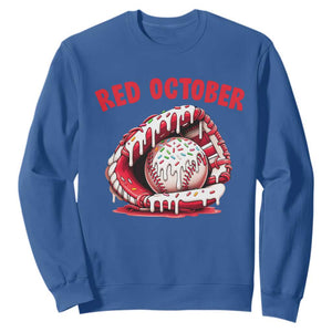 Red October Sweatshirt Baseball Drip Ice Cream Sprinkles Baseball Glove TS10 Royal Blue Print Your Wear