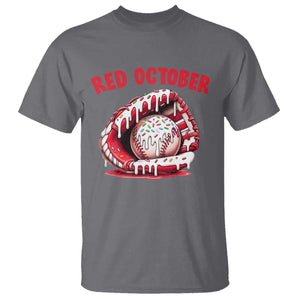 Red October T Shirt Baseball Drip Ice Cream Sprinkles Baseball Glove TS10 Charcoal Print Your Wear