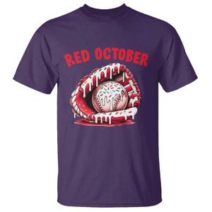 Red October T Shirt Baseball Drip Ice Cream Sprinkles Baseball Glove TS10 Purple Print Your Wear