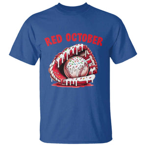 Red October T Shirt Baseball Drip Ice Cream Sprinkles Baseball Glove TS10 Royal Blue Print Your Wear