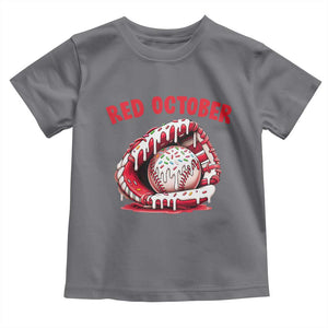Red October Toddler T Shirt Baseball Drip Ice Cream Sprinkles Baseball Glove TS10 Charcoal Print Your Wear