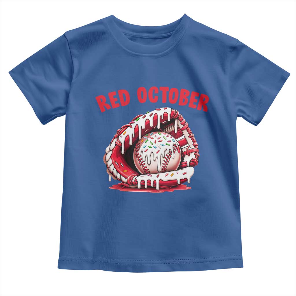 Red October Toddler T Shirt Baseball Drip Ice Cream Sprinkles Baseball Glove TS10 Royal Blue Print Your Wear