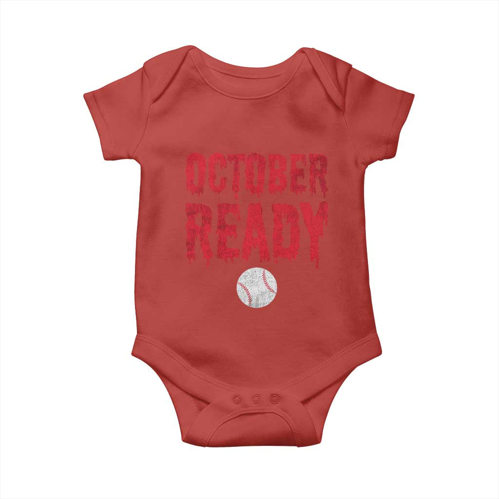 October Ready Baby Onesie Philadelphia Playoff Baseball Gift Halloween Costume TS10 Red Print Your Wear