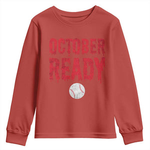October Ready Youth Sweatshirt Philadelphia Playoff Baseball Gift Halloween Costume TS10 Red Print Your Wear