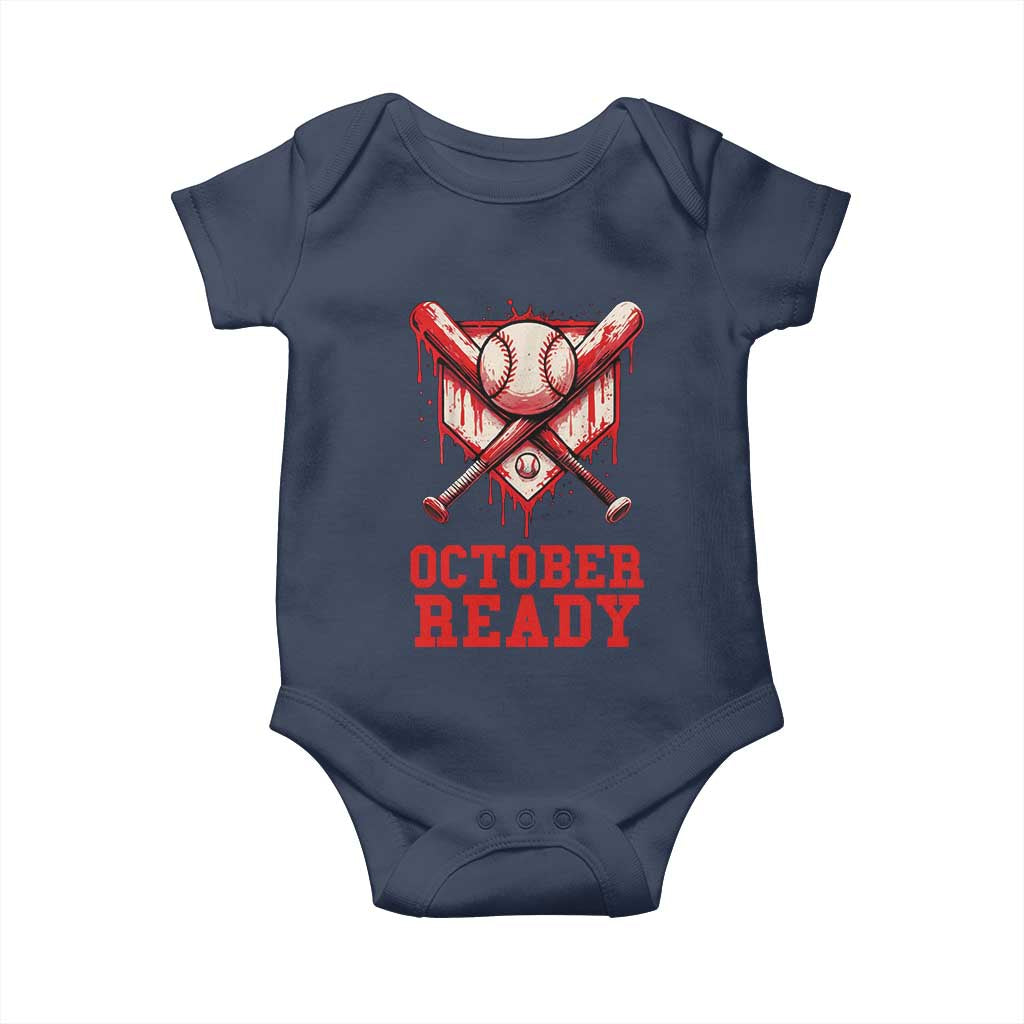 October Ready Baby Onesie Philadelphia Playoff Baseball Drip Graffiti TS10 Navy Print Your Wear