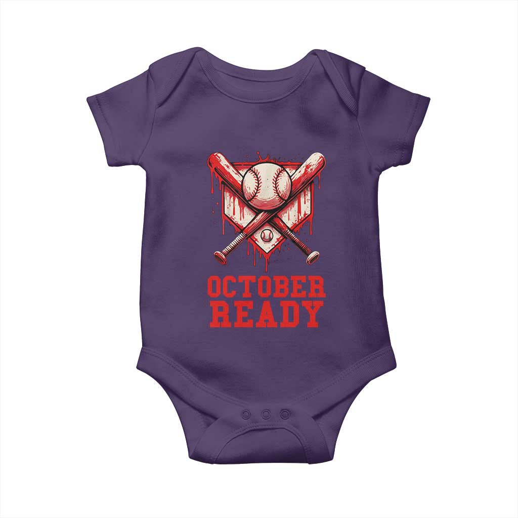 October Ready Baby Onesie Philadelphia Playoff Baseball Drip Graffiti TS10 Purple Print Your Wear