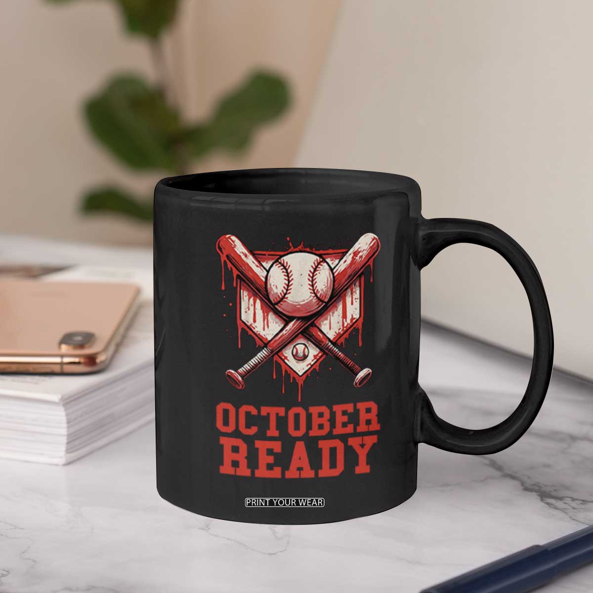 October Ready Coffee Mug Philadelphia Playoff Baseball Drip Graffiti TS10 Print Your Wear