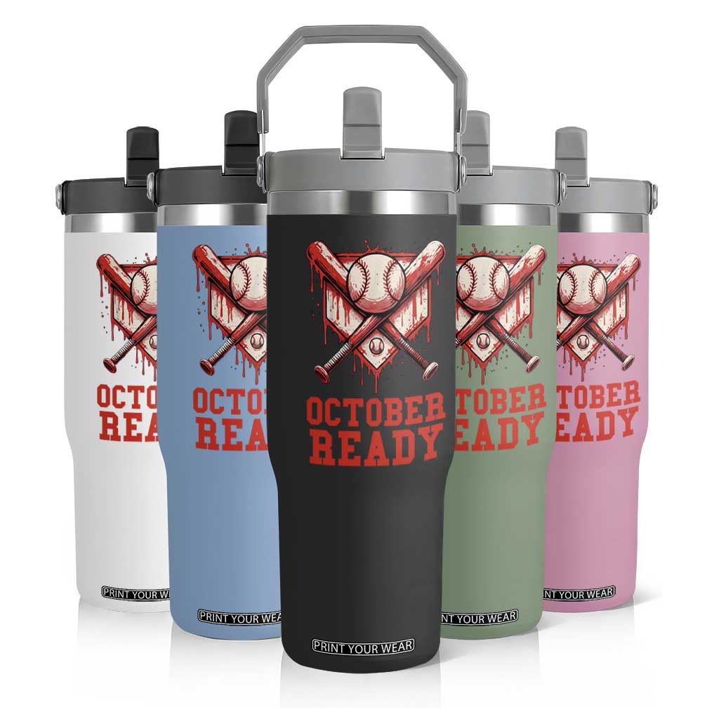 October Ready Flip Straw Tumbler Philadelphia Playoff Baseball Drip Graffiti TS10 Print Your Wear