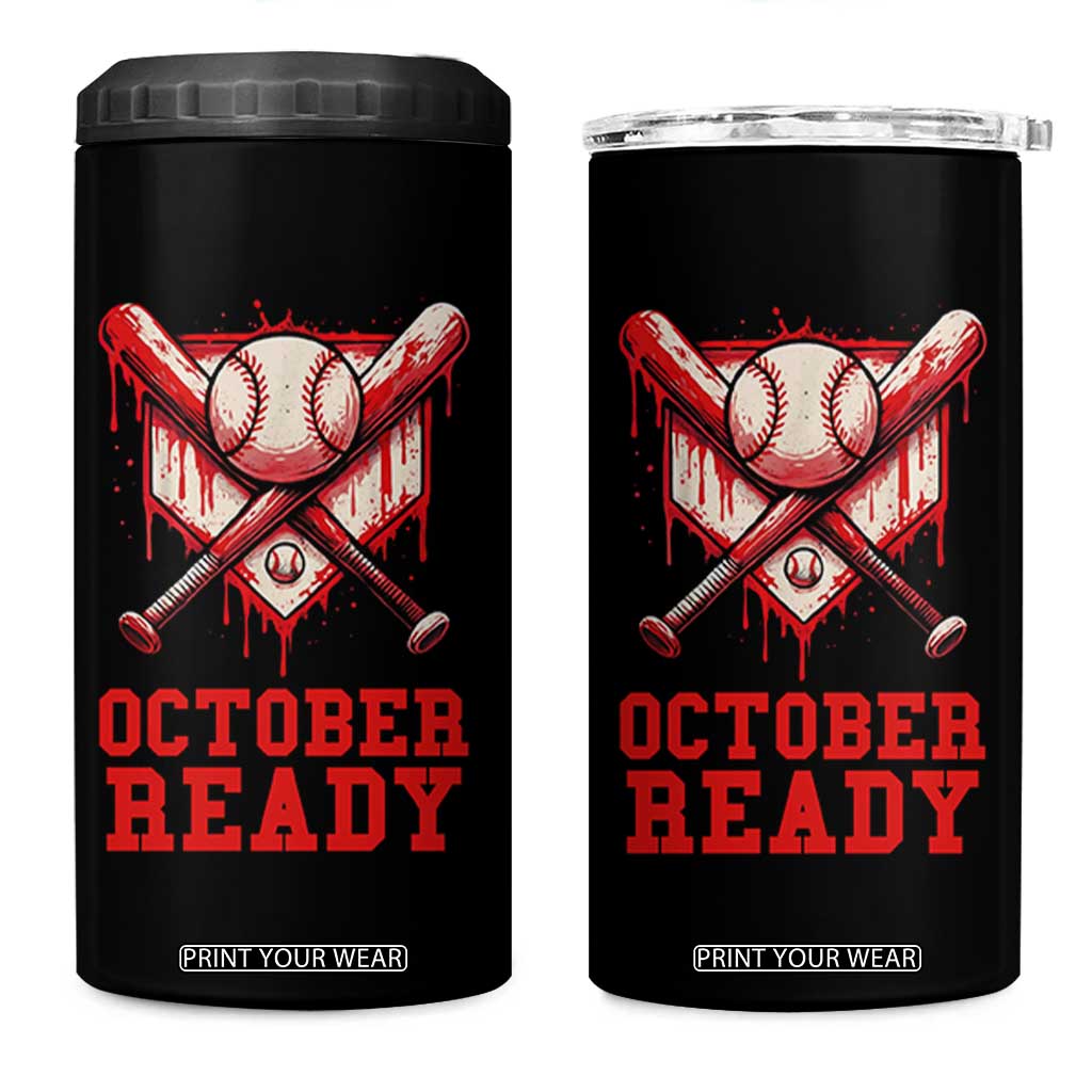 October Ready 4 in 1 Can Cooler Tumbler Philadelphia Playoff Baseball Drip Graffiti TS10 One Size: 16 oz Black Print Your Wear