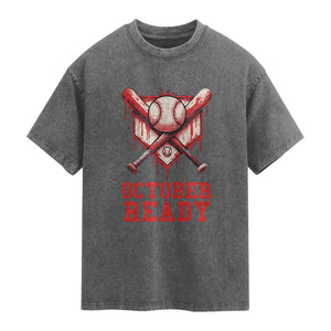 October Ready Washed Cotton T-Shirt Philadelphia Playoff Baseball Drip Graffiti