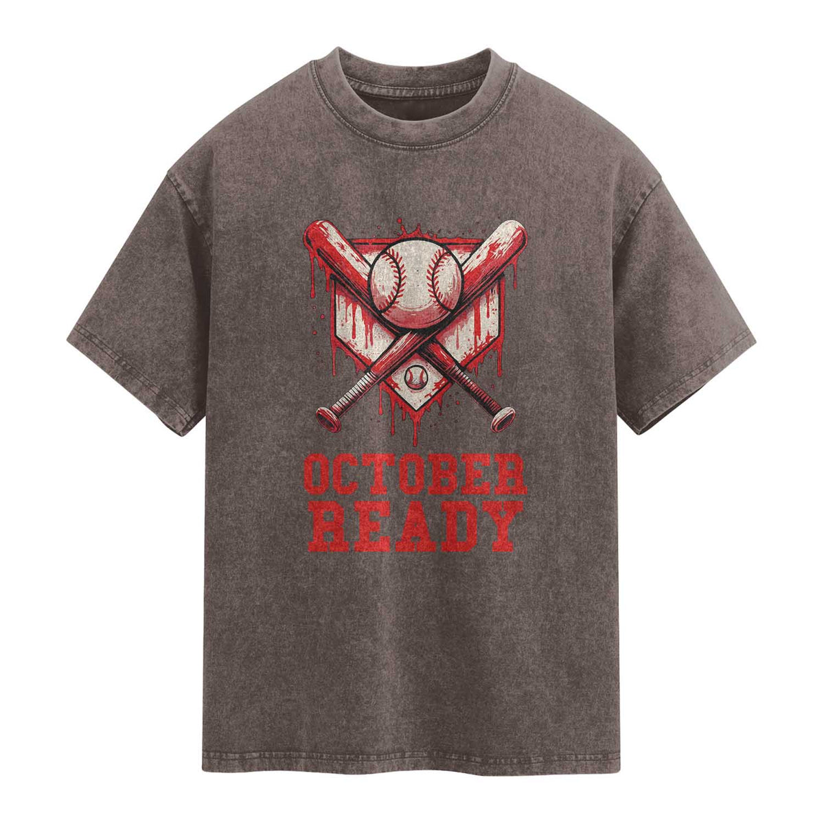 October Ready Washed Cotton T-Shirt Philadelphia Playoff Baseball Drip Graffiti