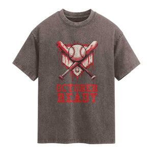 October Ready Washed Cotton T-Shirt Philadelphia Playoff Baseball Drip Graffiti