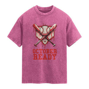 October Ready Washed Cotton T-Shirt Philadelphia Playoff Baseball Drip Graffiti
