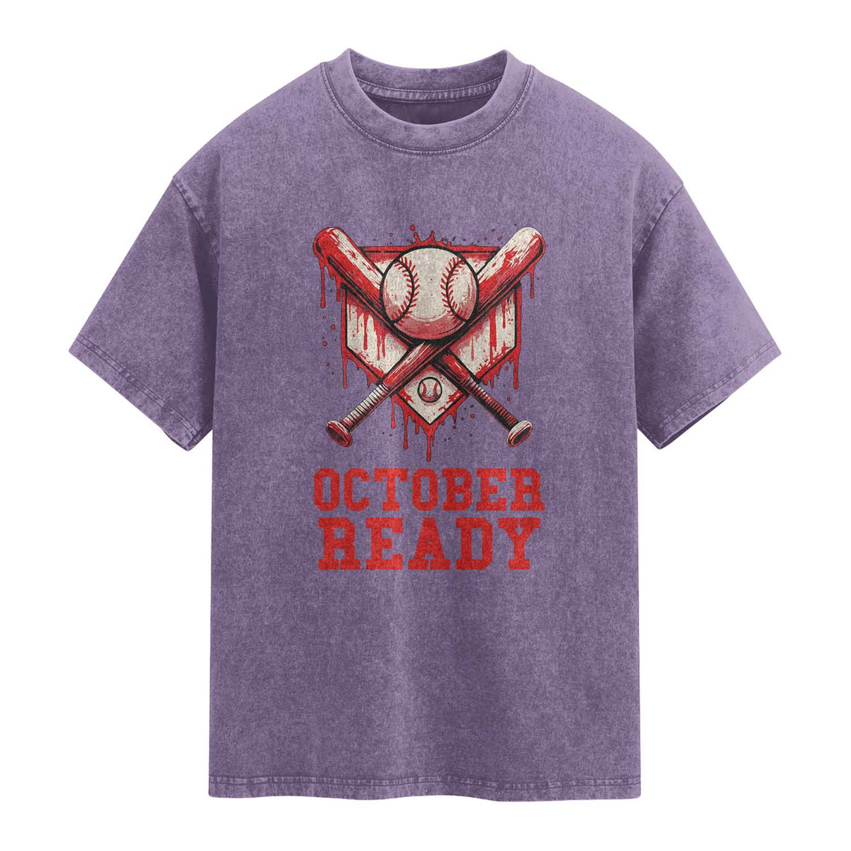October Ready Washed Cotton T-Shirt Philadelphia Playoff Baseball Drip Graffiti